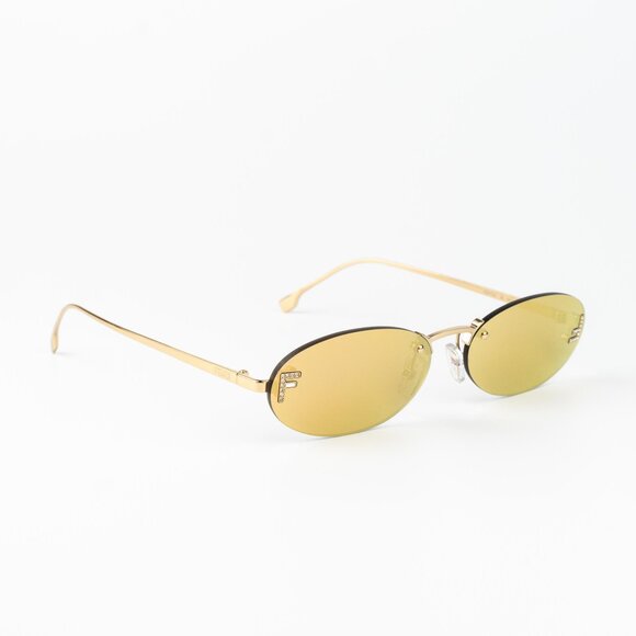 Fendi FIRST CRYSTAL Women Sunglasses Yellow Gold Oval FE4075US 30L AUTHENTENTIC - Picture 4 of 14